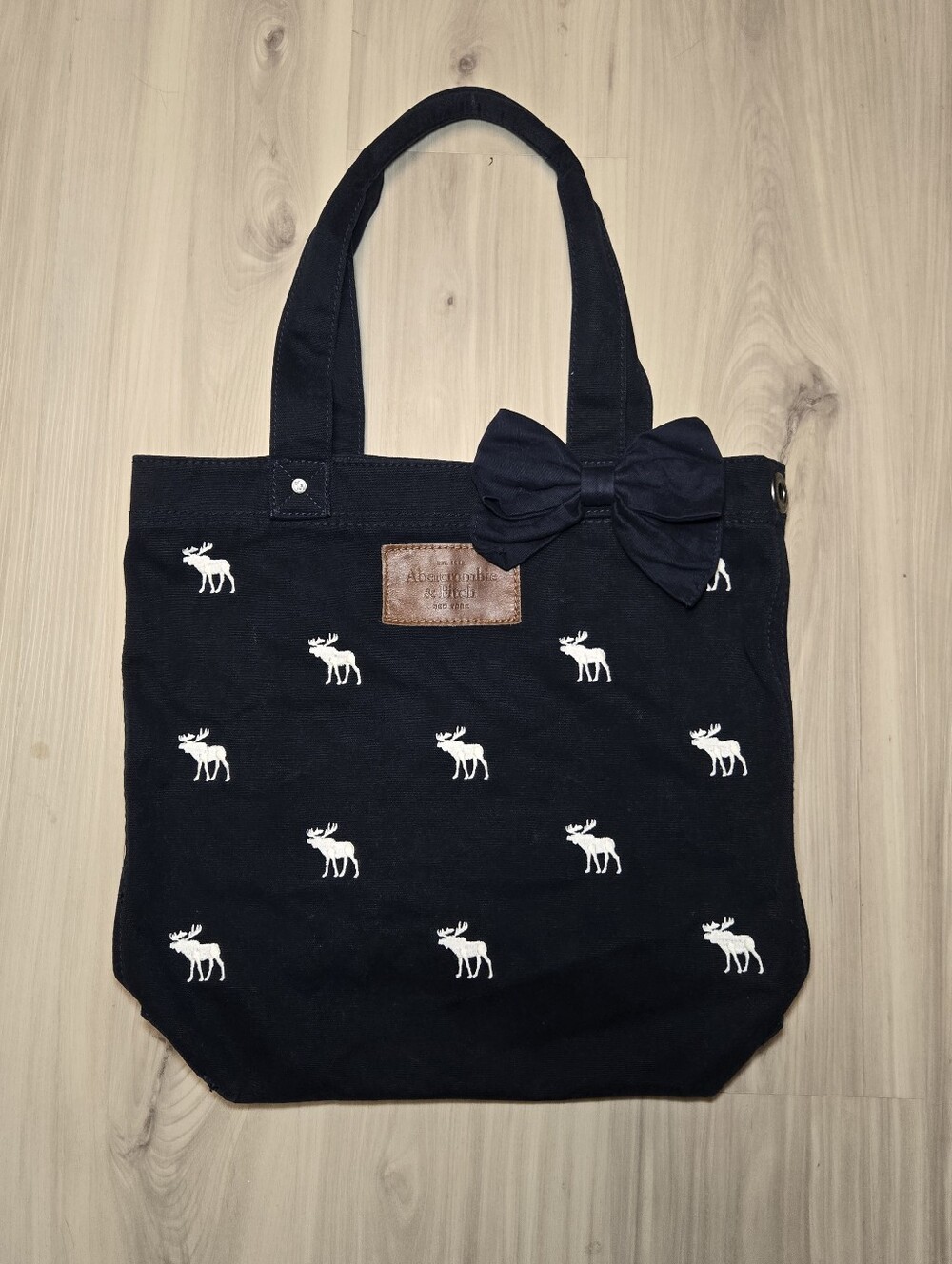 ​Vintage Abercrombie & Fitch Embroidered Moose Canvas Tote Bag